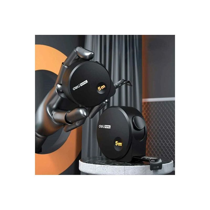 Рулетка Deli HS EHT8519, 5 м х 19 мм, Soft Touch, черный