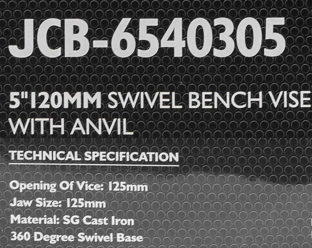Тиски стальные поворотные с наковальней 5''-125 мм JCB JCB-6540305