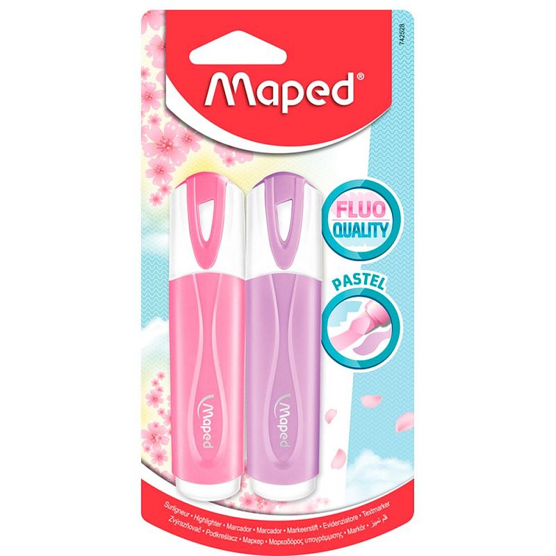Маркер текстовый Maped "Pastel", 2 шт, ассорти