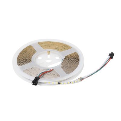 Лента светодиодная SPI, "Бегущий огонь", 12W/m, 24V, 8мм, 2835, 126 д/м, IP20, холодный белый, 6000K, 10м, AKS 115351