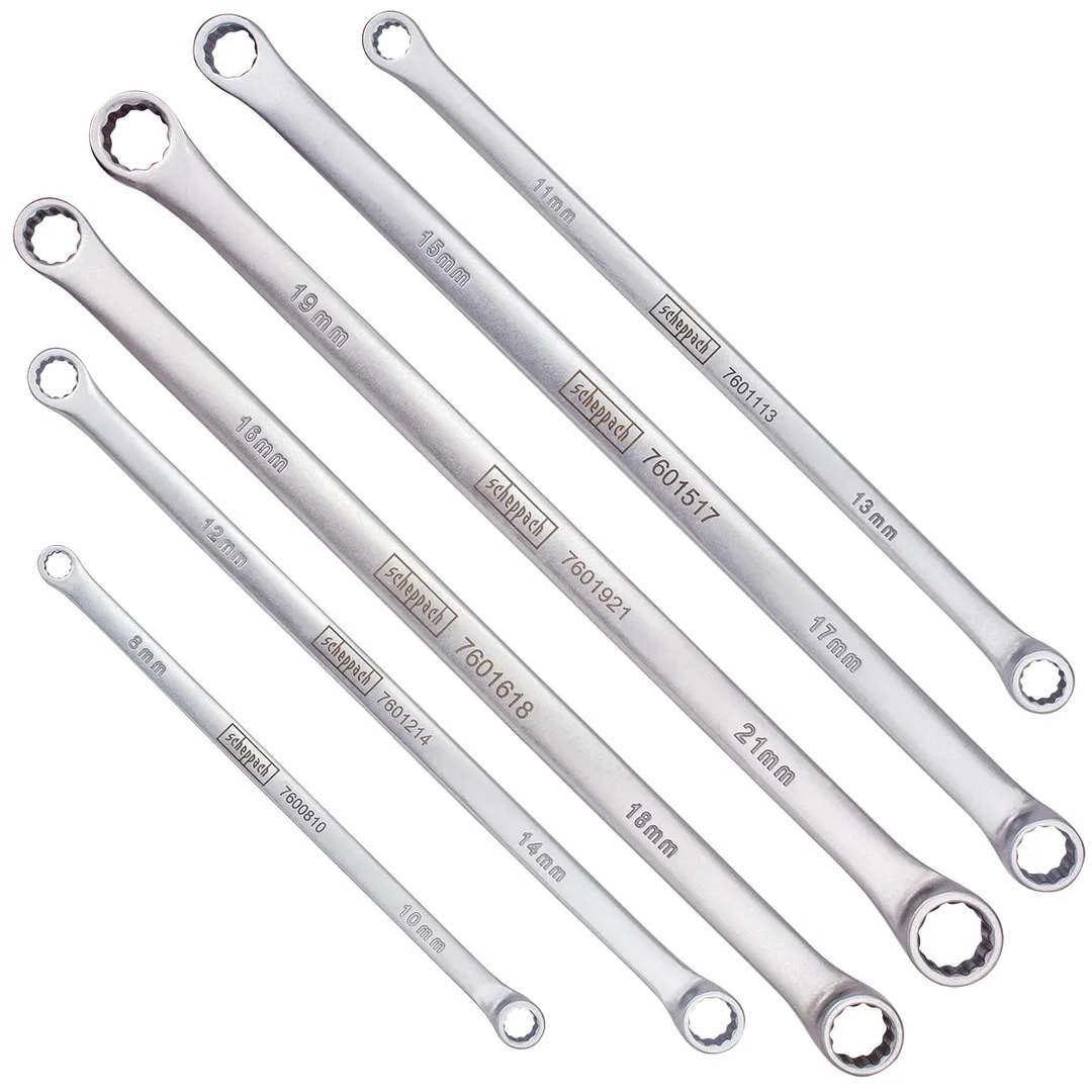 Набор накидных экстра длинных клюей 6 пр 8x10-19x21 мм Scheppach Sch-50622