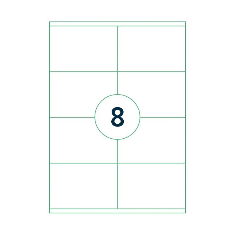 Самоклеящиеся этикетки универсальные Rillprint, 105х74 мм, 25 листов, 8 штук, полупрозрачный