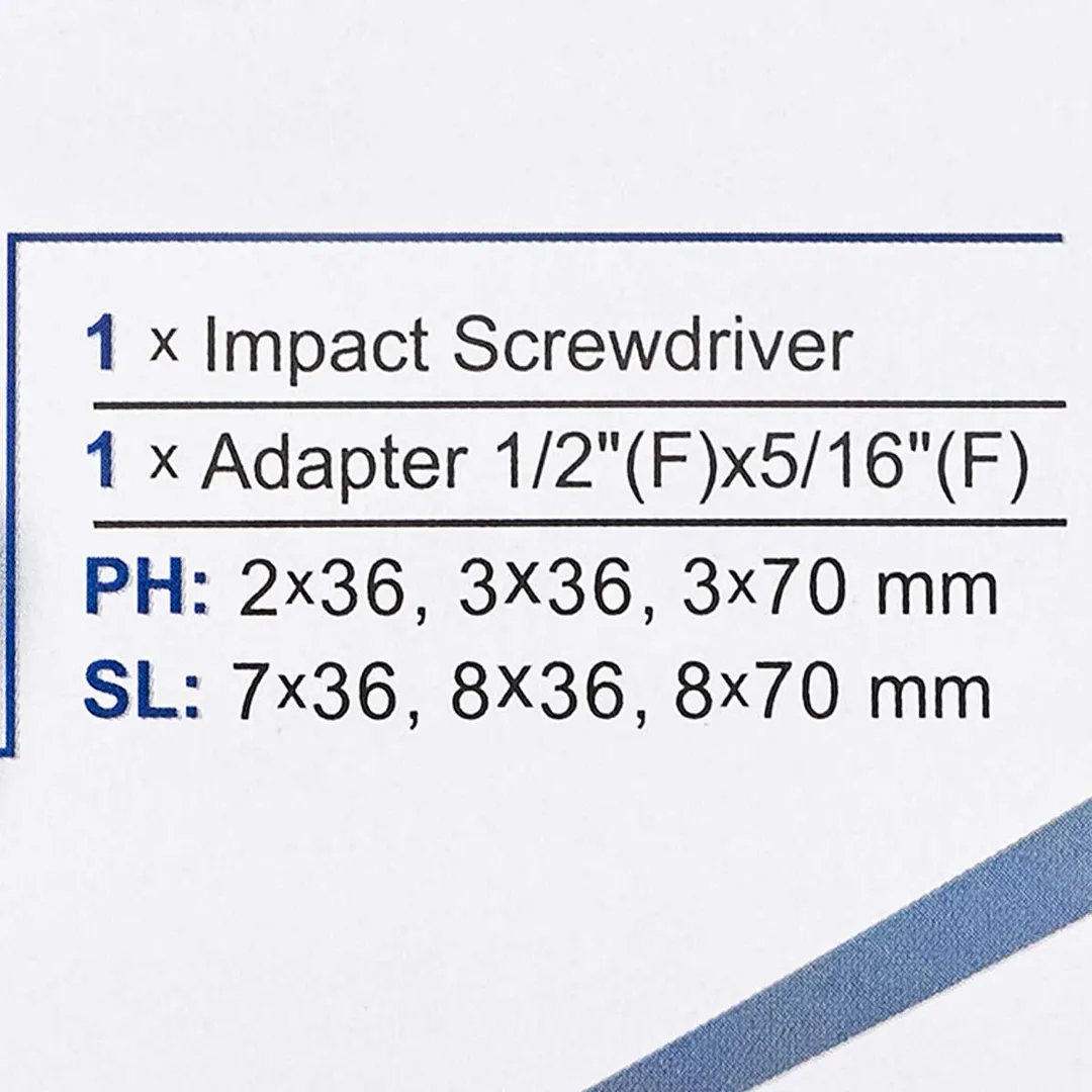 Отвертка ударно-поворотная с набором бит и адаптером 8 пр Scheppach Sch-5064S