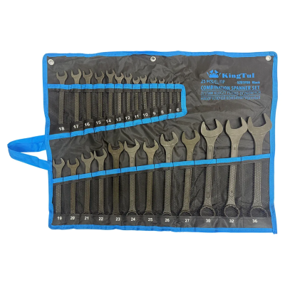 Набор комбинированных ключей 6-32 мм, рожковый ключ 36х41 мм 25 пр KINGTUL KT-5261P36 Black
