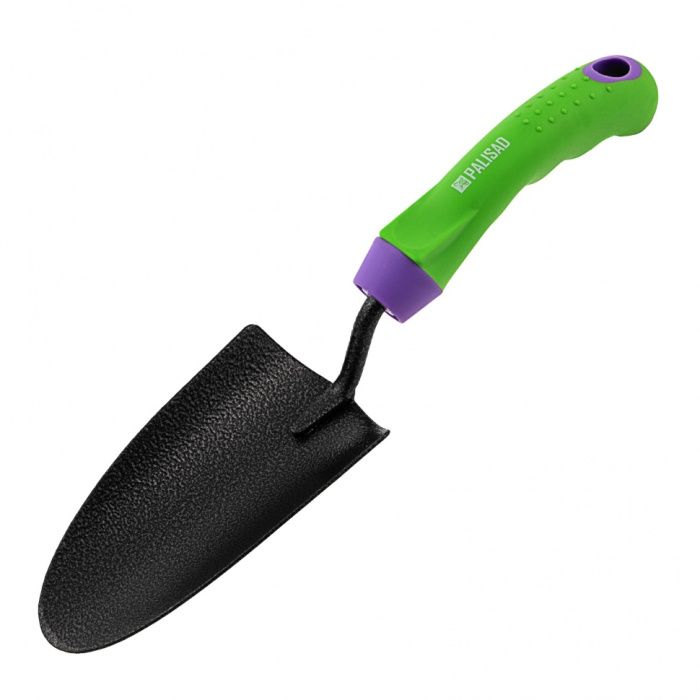 Совок посадочный широкий, 75 х 325 мм, стальной, обрезиненная эргономичная рукоятка, Era Palisad 62645