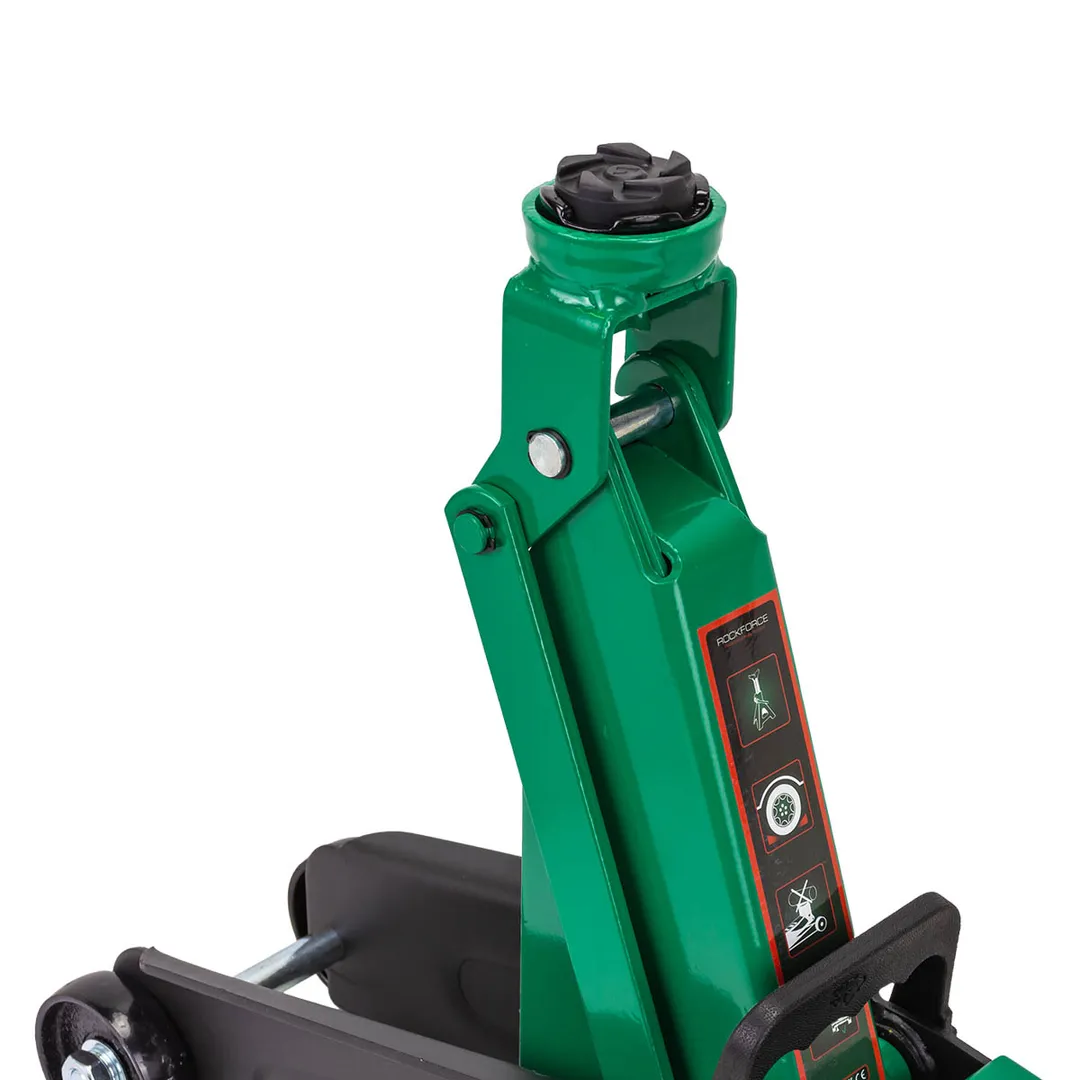 Домкрат подкатной гидравлический 2,5 т с резиновой накладкой, 135-387 мм в кейсе RockForce RF-TH22501 без фиксации в кейсе
