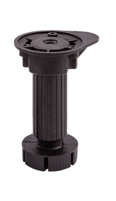 Опора кухонная пласт. h120 трехсоставная с овальным креплением, черный (1уп=250шт) RU 110272