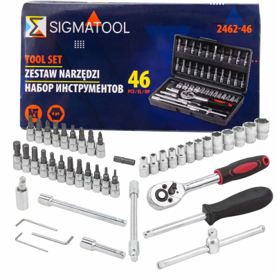 Набор инструмента 46 пр. 1/4'' 6-гр. 4-14 мм SIGMATOOL Sigmatool-2462-46
