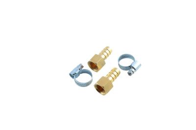 Переходник, внутр. резьба 1/8"-"елочка" 8 мм, 2 шт, хомуты для крепежа RockForce RF-FFH02/05