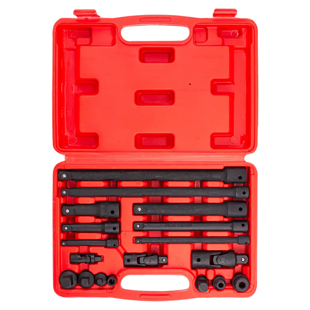 Набор удлинителей и адаптеров 18 пр 1/4''&3/8''&1/2'' ForceKraft FK-T4057-18