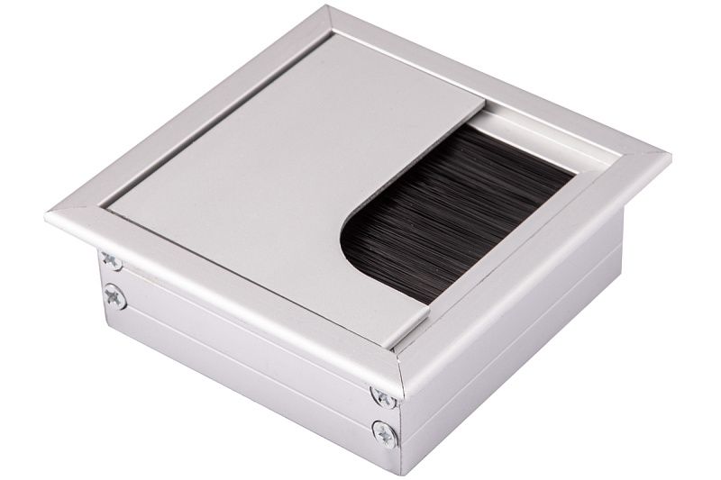 Пропуск кабельный металл 120х120мм брашированное серебро AKS 123676