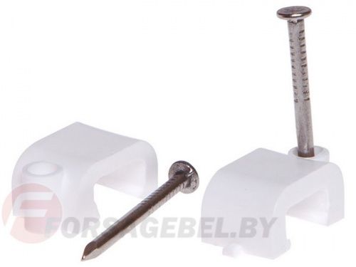 Скоба для крепления прямоугольного кабеля, с гвоздем Starfix