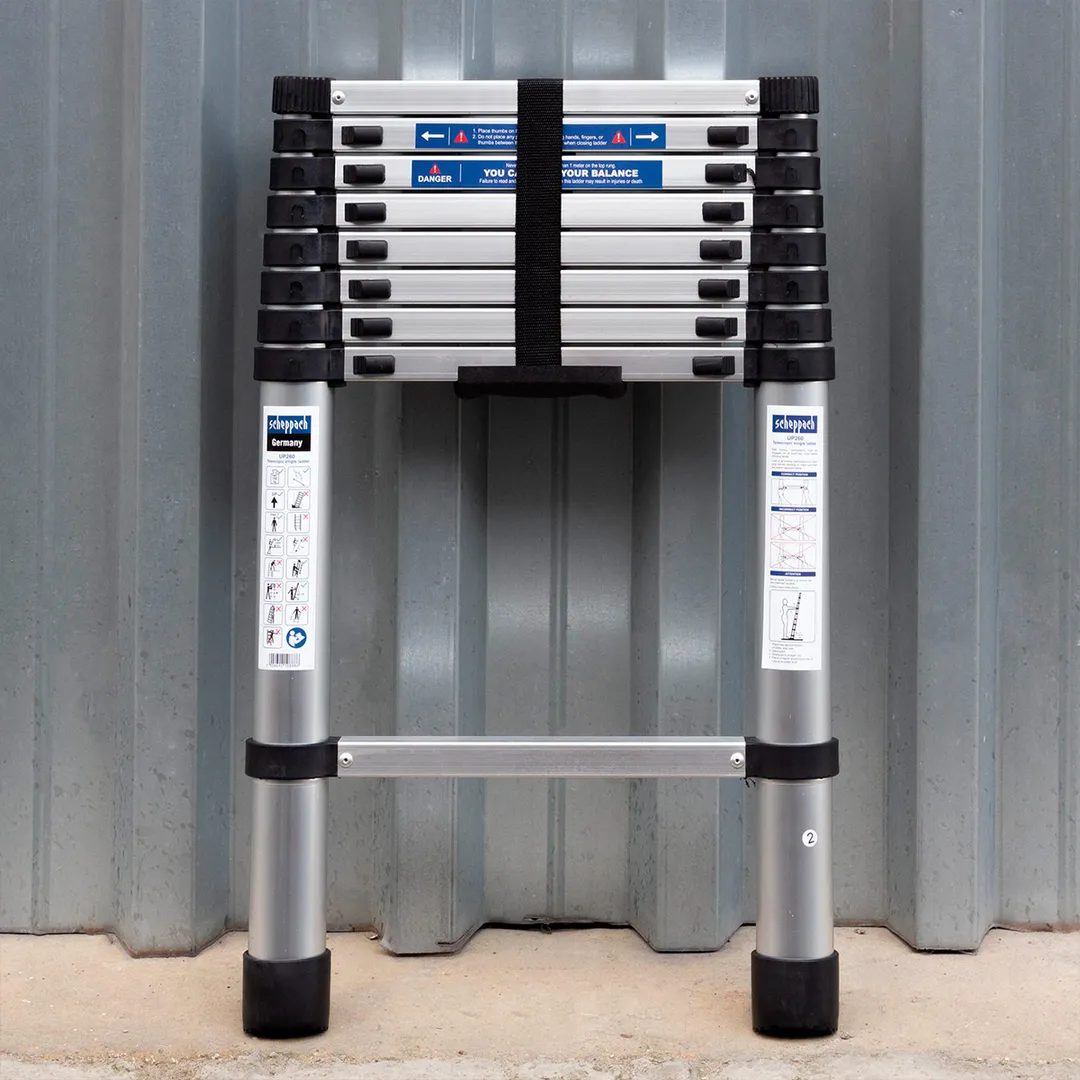 Лестница телескопическая алюм. бытовая 2.6 м 9 ступ. Scheppach Sch-UP260