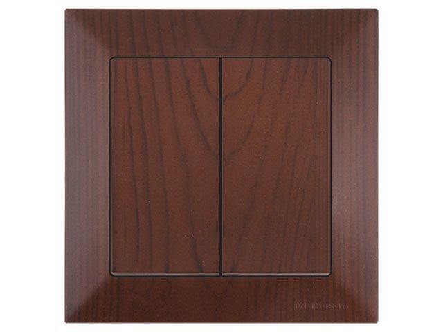 Выключатель 2-клав., скрытый, пруж. зажим, орех, DARIA, 10 A, 250 V, IP 20, Mutlusan 21204020157