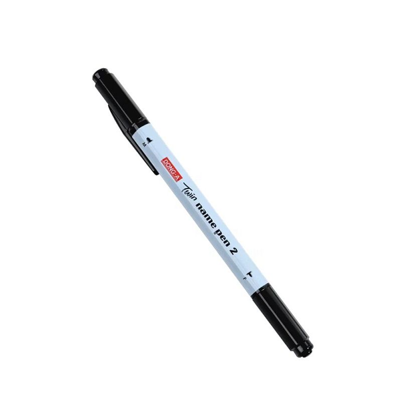 Маркер перманентный "Twin Name Pen", двусторонний, черный