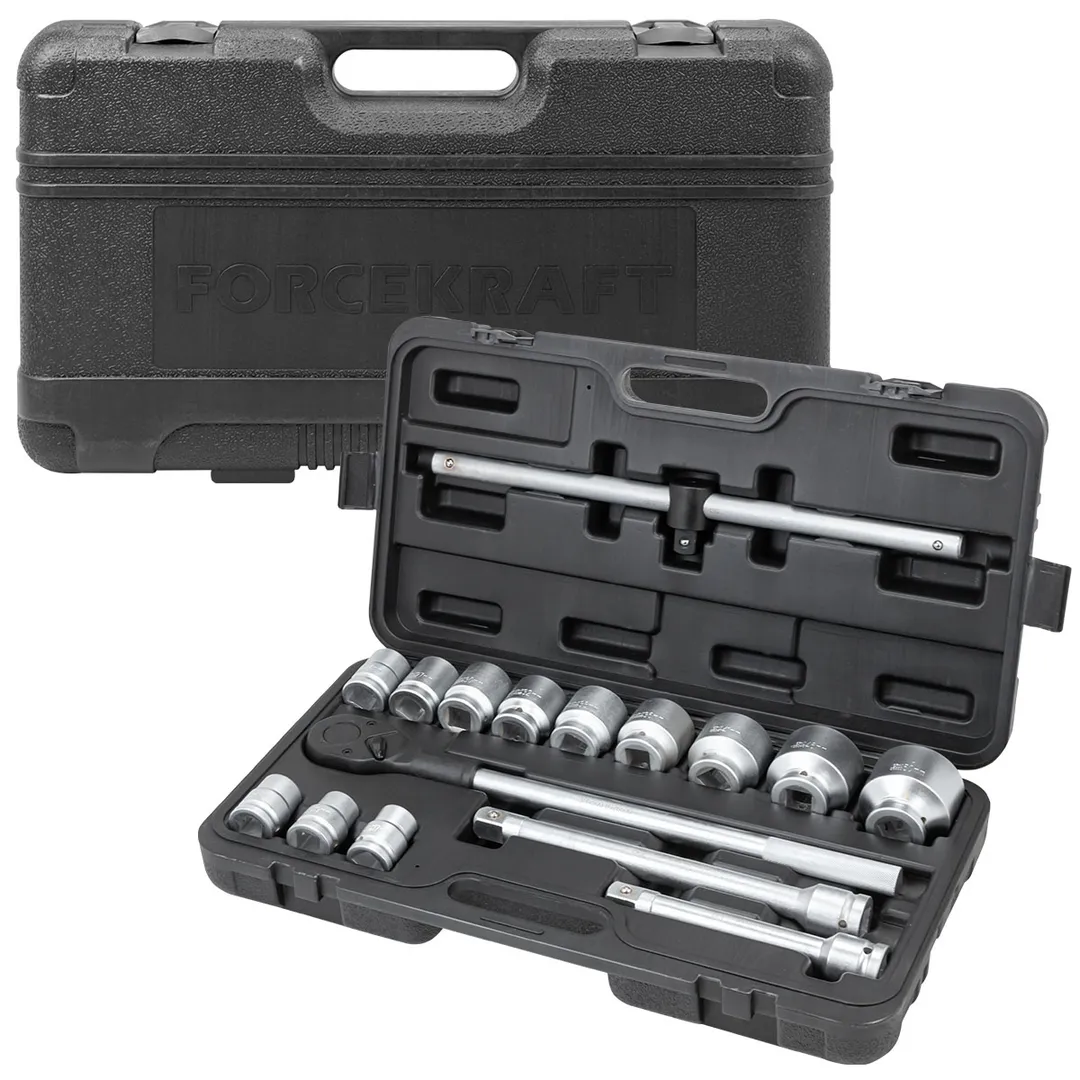 Набор головок с трещоткой 17-50 мм 14 пр 3/4'' 12-гр ForceKraft FK-6141-9