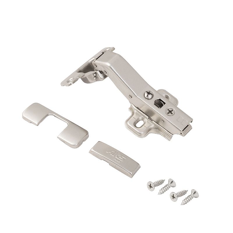 Петля угловая 45° с доводчиком 48мм h2 clip-on, саморезы, заглушки, AKS PLUS 117011