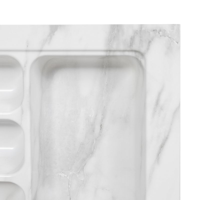 Лоток для столовых приборов 400 MARBLE 320*430, бело-серый мрамор AKS 117563