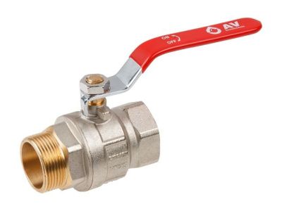 Кран шаровый 1 1/4" нар.-вн. ручка PN25 AV Engineering AVE091114