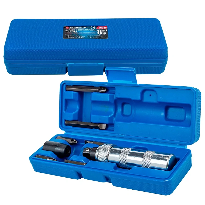 Отвертка ударная с набором бит, 8 пр. Forsage F-5064D