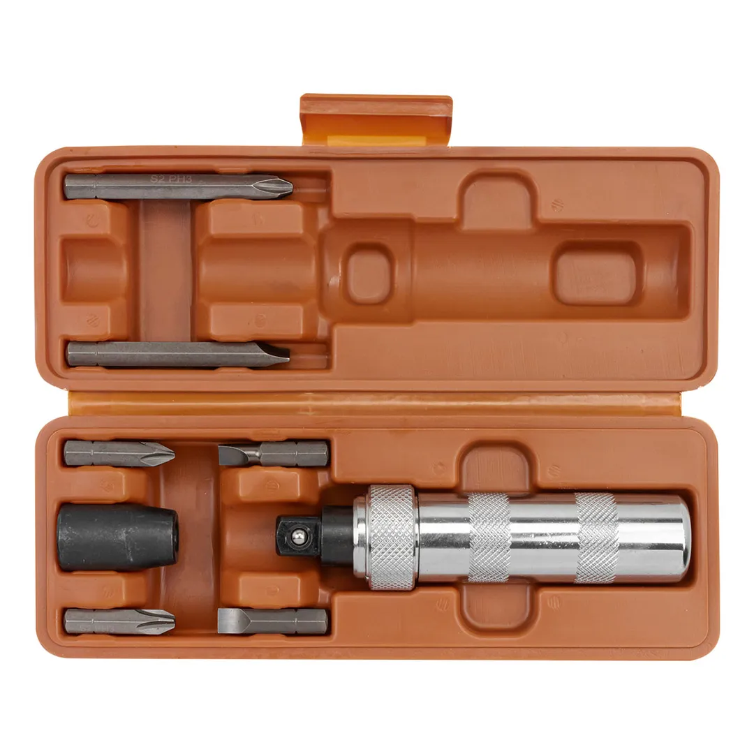 Отвертка ударная с набором бит PH, SL и адаптером 8 пр FORSTIME FT-5064D