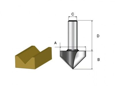 Фреза д/V-обр12,7х12,7х8х32х2Т Makita D-10687