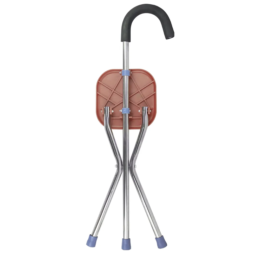 Трость-стул складная 3-х ногая, L трости-850 мм WMC TOOLS WMC-3L(коричневый)