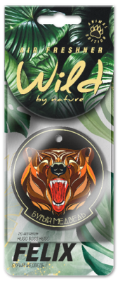 Ароматизатор бумаж. WILD BY NATURE Бурый медведь FELIX 411040171