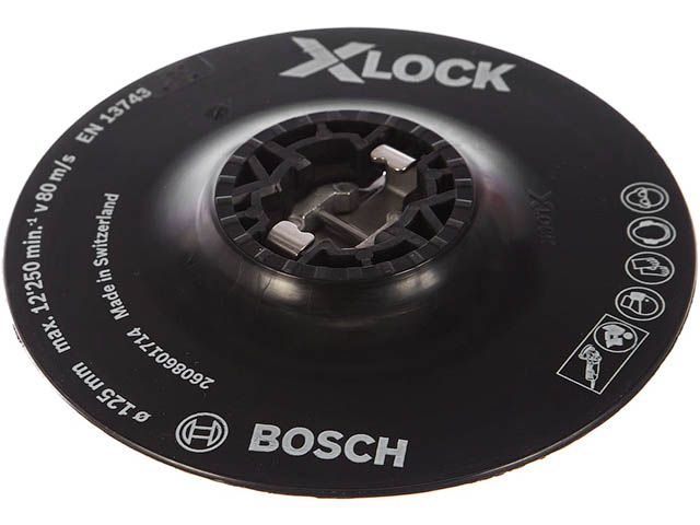 Опорная тарелка 125 мм X-LOCK для фибр. листов мягкая Bosch 2608601714