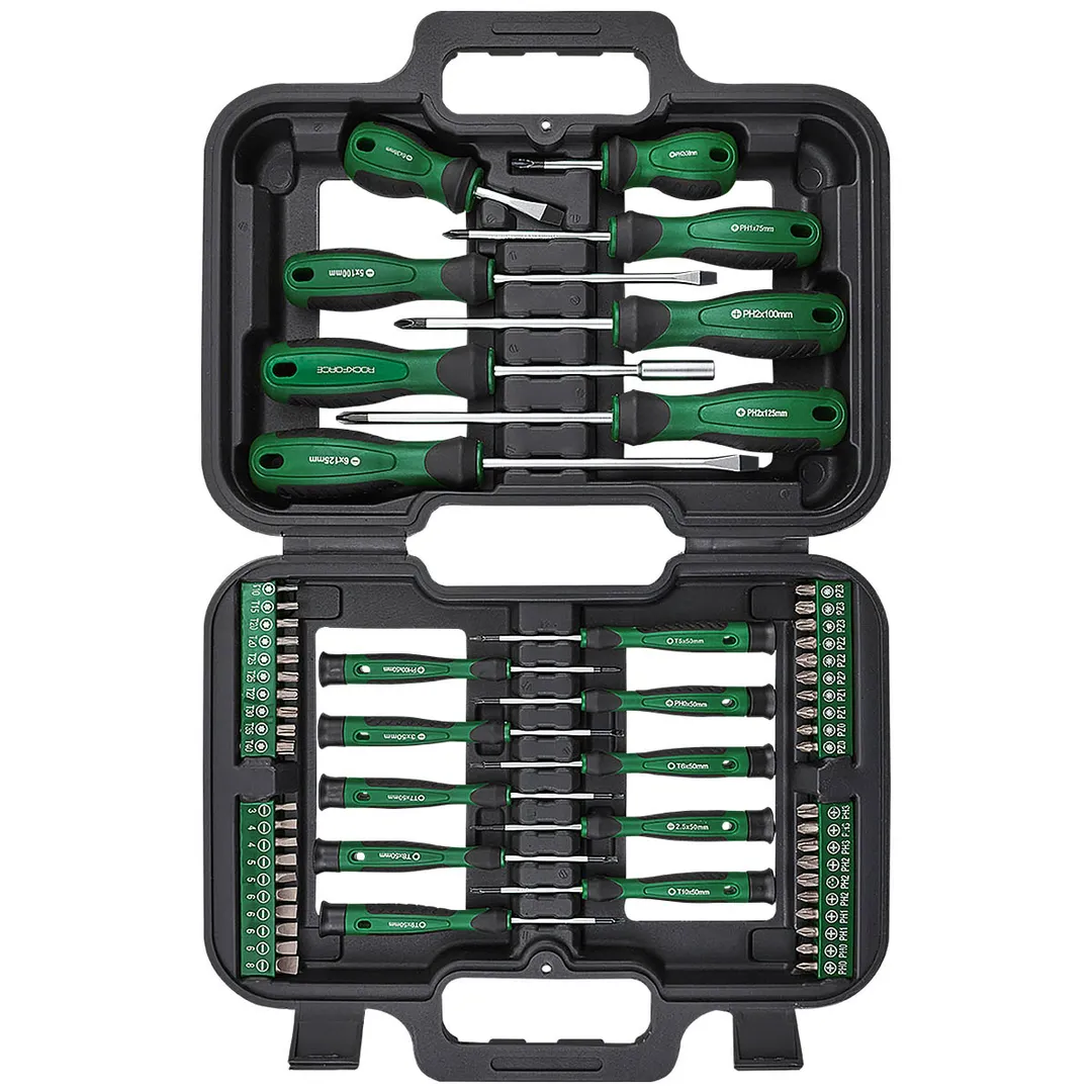 Набор отверток SL, PH, отверток для точных работ SL, PH, Torx, биты SL, PH, PZ, Torx 58 пр RockForce RF-7058C