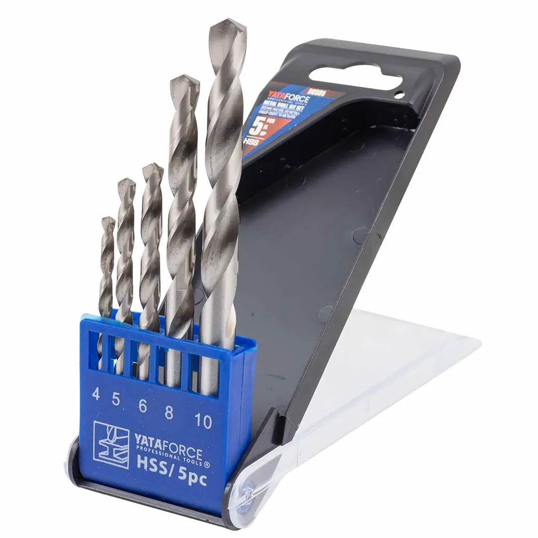 Набор сверл по металлу 5 пр, 4-6, 8, 10 мм YATAFORCE YF-DBS05