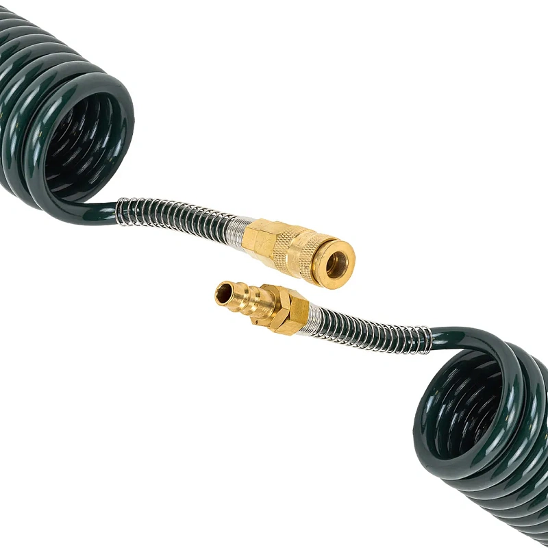 Шланг витой полиуретановый 12х8 мм, 5 м, с быстроразъемами RockForce RF-1208-5M