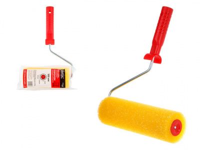 Валик поролоновый структурный, мелкопористый с ручкой STARTUL PROFI