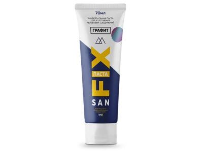 Паста уплотнительная, универсальная, 70 мл., в тубе, графит, SANFIX 40715