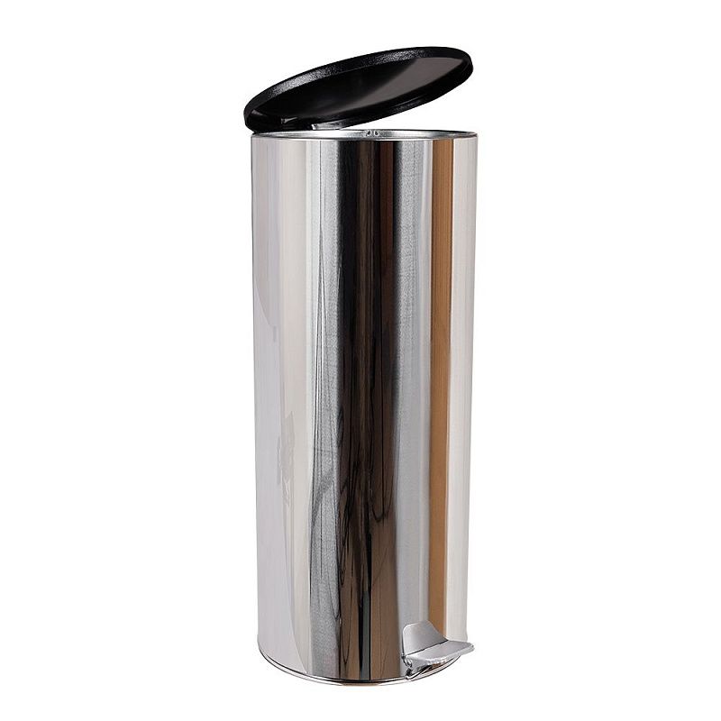 Урна с педалью, 50 л, хром