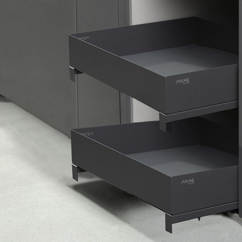 Выдвижная корзина 600 ICON без крепл. к фасаду, графит PRIME by AKS 115611