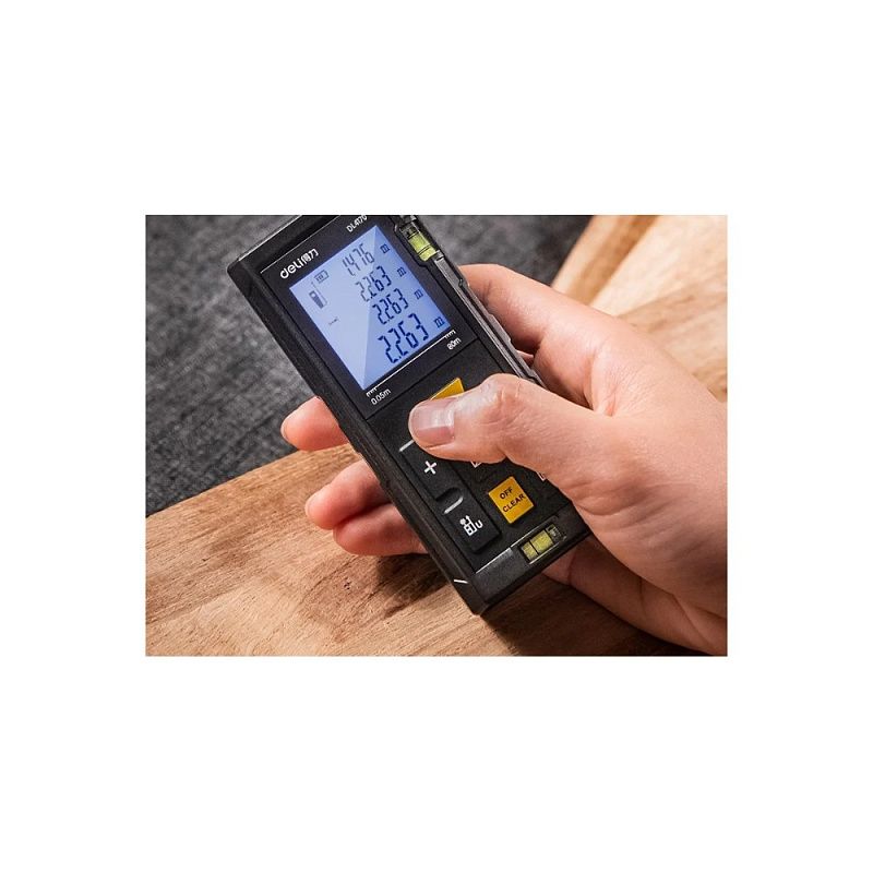 Дальномер лазерный Deli YS EDL4170, 100 м, желтый, черный