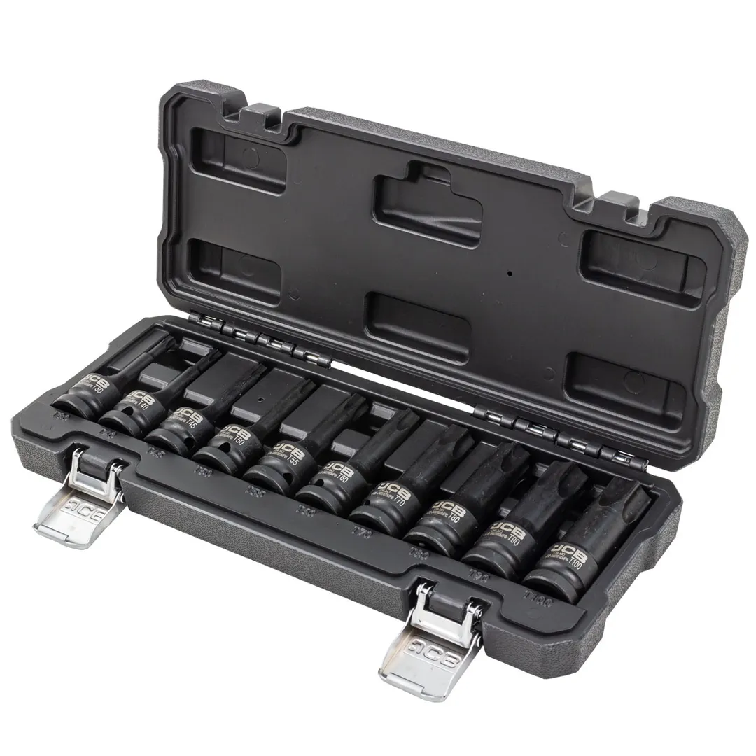 Набор ударных головок-бит TORX Т30-Т100 10 пр 1/2'' JCB JCB-41013MPB