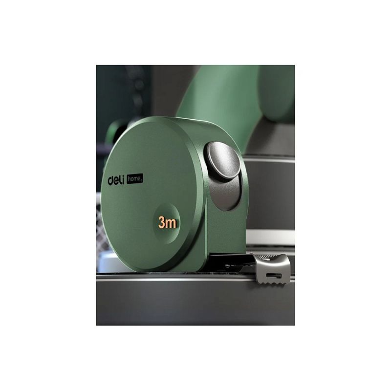 Рулетка Deli HS HT8316L, 3 м х 6 мм, Soft Touch, зеленый