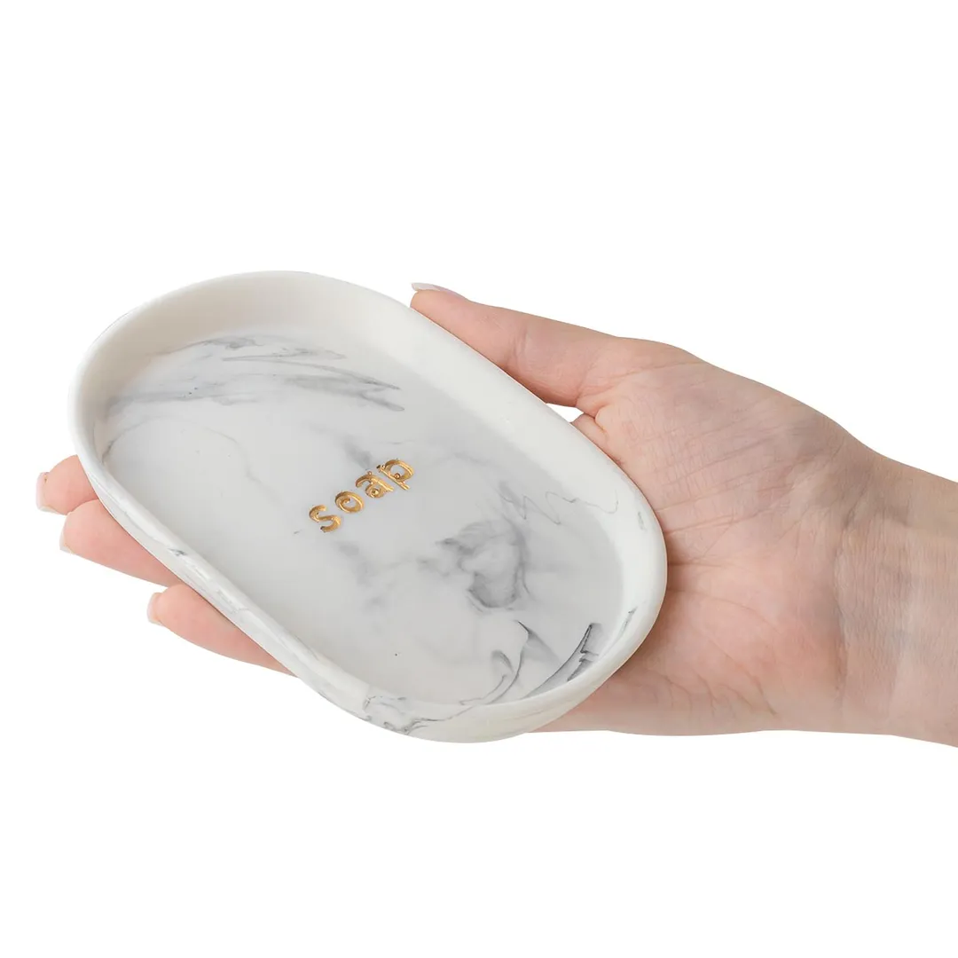 Набор для ванной комнаты 4 пр., мыльница, дозатор для мыла, подставка для зубных щеток, подставка для косметических аксессуаров La and Te beaute LT-BS-19