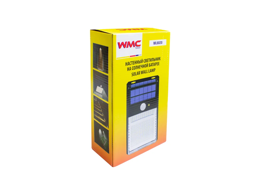 Светильник светодиодный настенный на солнечной батарее с датчиком движения 228 светодиодов SMD WMC TOOLS WMC-WL6020