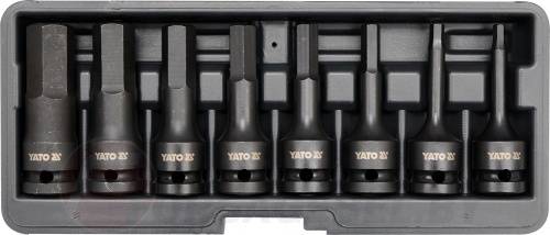 Набор ударных головок-бит 1/2'' HEX 6-гран. 5-19 мм 8 пр. Yato YT-1066
