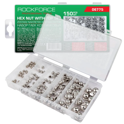 Набор нержавеющих колпачковых гаек 3-10 мм 150 пр RockForce RF-06775