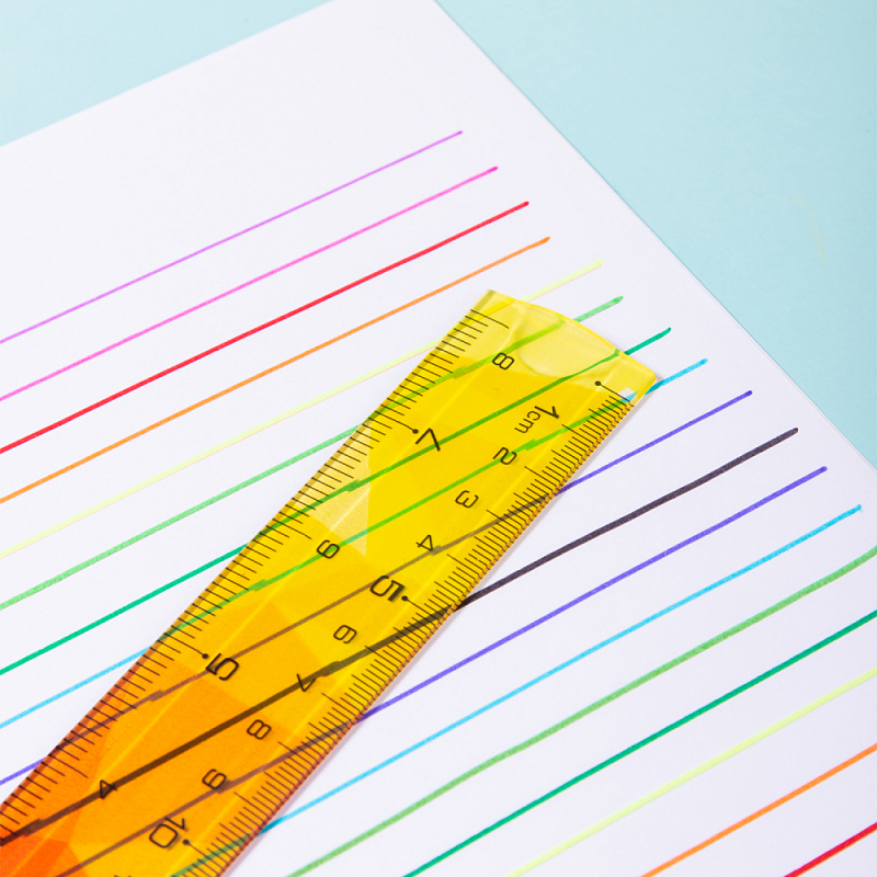 Линейка "Deli", 20 см, прозрачный, ассорти