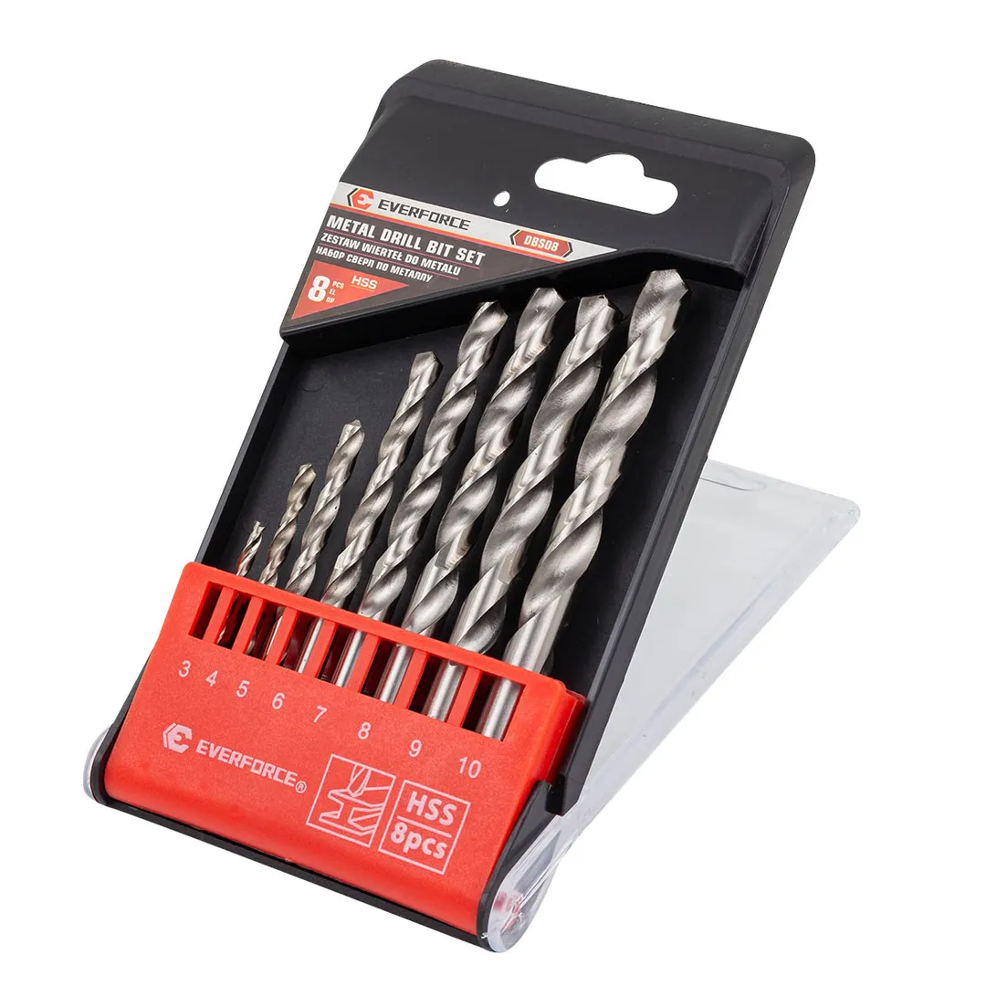 Набор сверл по металлу 8 пр, 3-10 мм EVERFORCE EF-DBS08