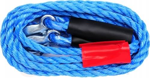 Трос буксировочный плетеный пропиленовый в комплекте с крюками 2500 кг. Vorel 82209