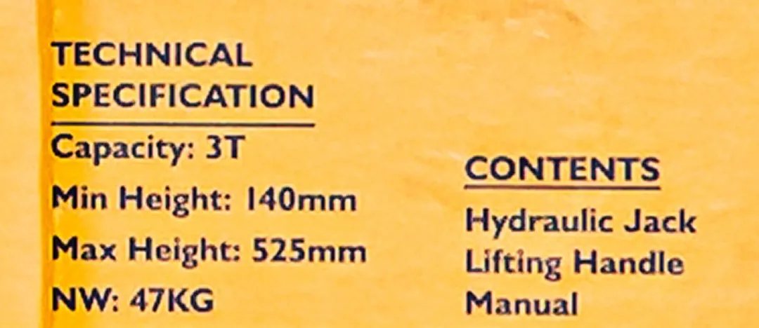 Домкрат подкатной гидравлический 3 т 140-525 мм JCB JCB-T830028