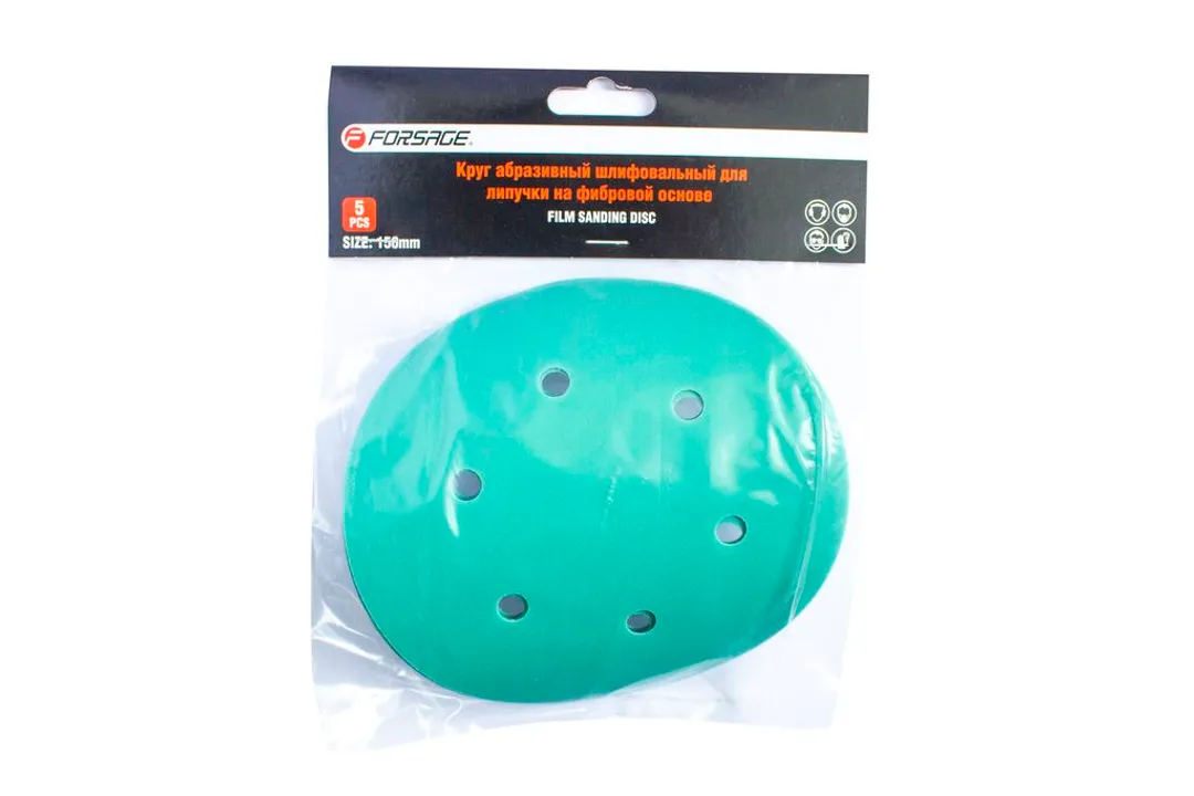 Круг абразивный шлифовальный самоцепляющийся 115 мм P120 к-т 5 шт Forsage F-SD4120F