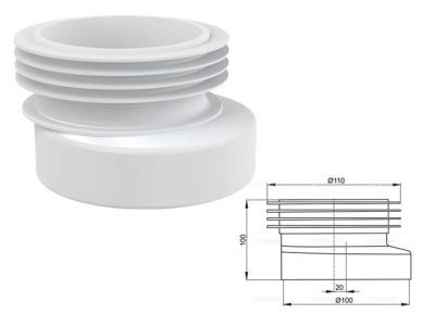 Манжета для унитаза эксцентрическая, Alcaplast A990-BL-01