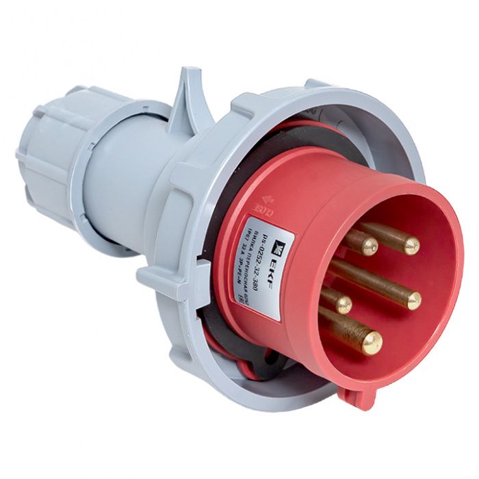 Вилка переносная 0252 3Р+РЕ+N 32А 380В IP67 EKF PROxima ps-0252-32-380